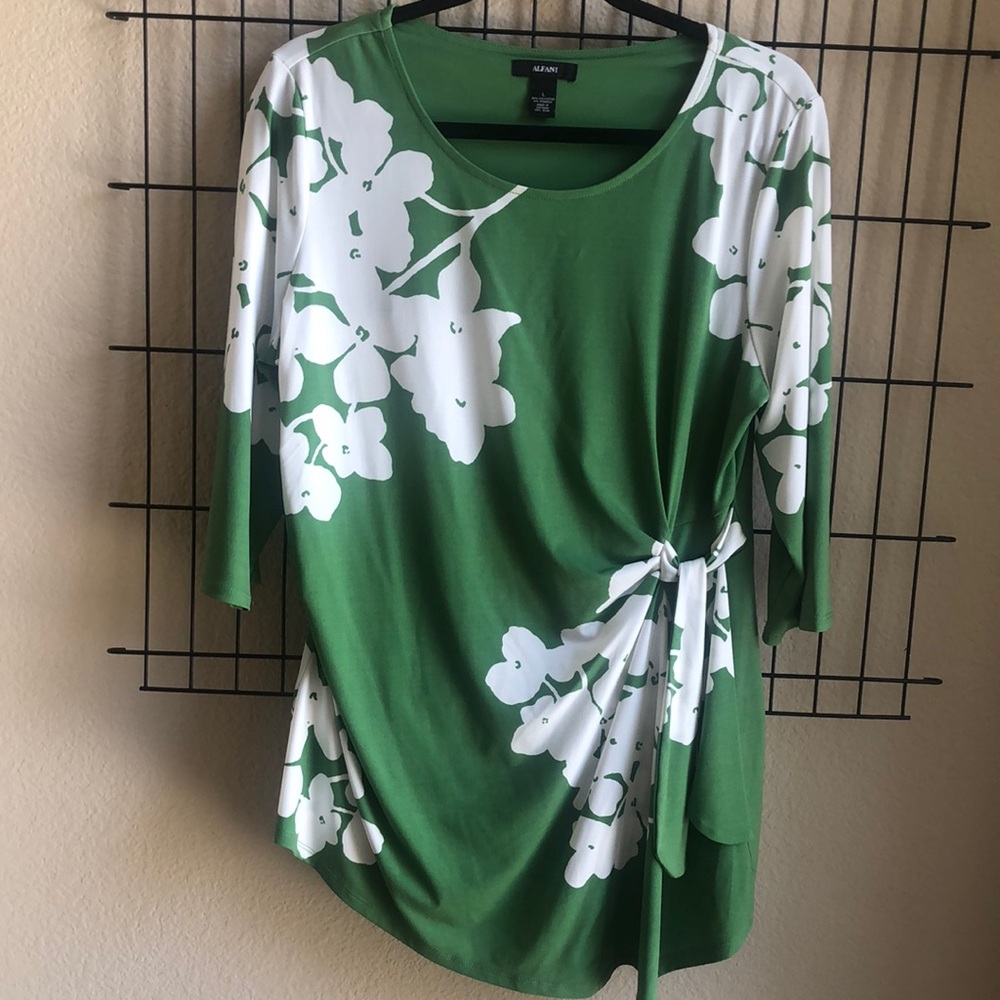 Alfani Green Tie Front Tunic